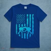 American Flag Wrestling Gift Distressed Wrestle Gift T-Shirt thumb 5