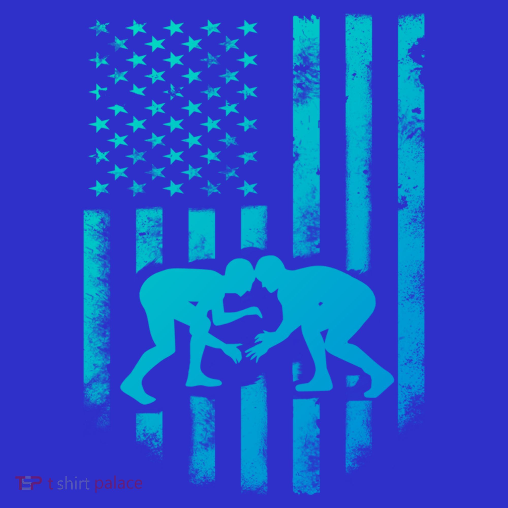 American Flag Wrestling Gift Distressed Wrestle Gift Coaster