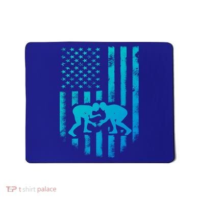 American Flag Wrestling Gift Distressed Wrestle Gift Mousepad