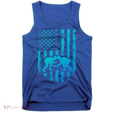 American Flag Wrestling Gift Distressed Wrestle Gift Tank Top