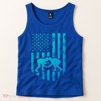 American Flag Wrestling Gift Distressed Wrestle Gift Tank Top thumb 2
