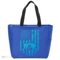 American Flag Wrestling Gift Distressed Wrestle Gift Tote Bag thumb 0