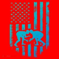 American Flag Wrestling Gift Distressed Wrestle Gift Santa Hat thumb 1