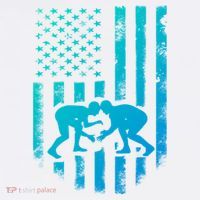 American Flag Wrestling Gift Distressed Wrestle Gift Garment-Dyed Sweatshirt thumb 2