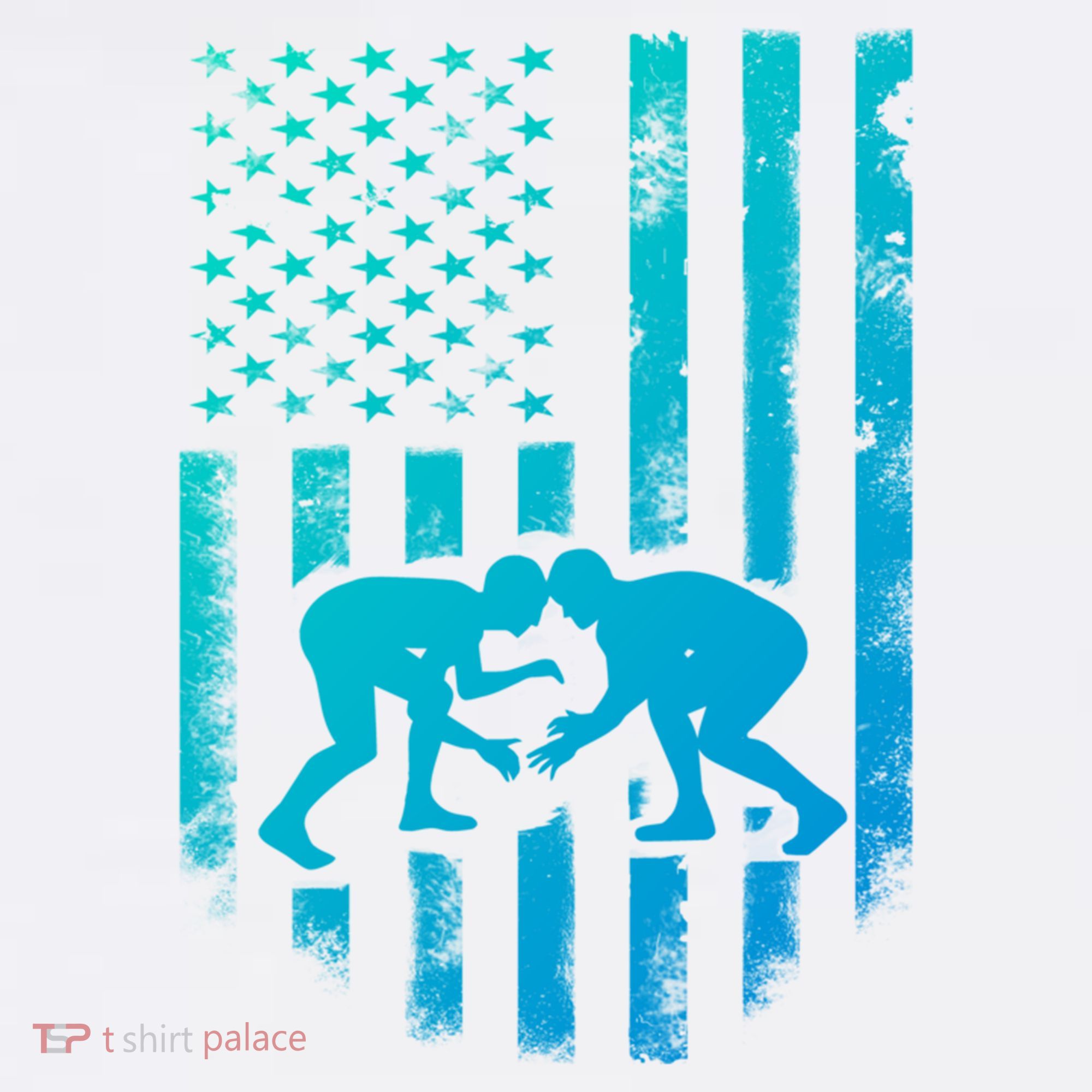American Flag Wrestling Gift Distressed Wrestle Gift Garment-Dyed Sweatshirt