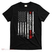 American Flag With Bartender Cool Gift For Women Men Father T-Shirt thumb 0