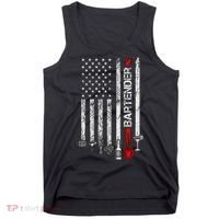 American Flag With Bartender Cool Gift For Women Men Father Tank Top thumb 0