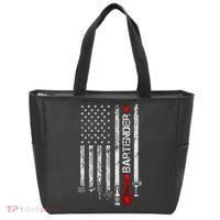 American Flag With Bartender Cool Gift For Women Men Father Tote Bag thumb 0
