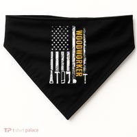 American Flag Woodworker Carpenter Funny Woodworking USA-Made Doggie Bandana thumb 0