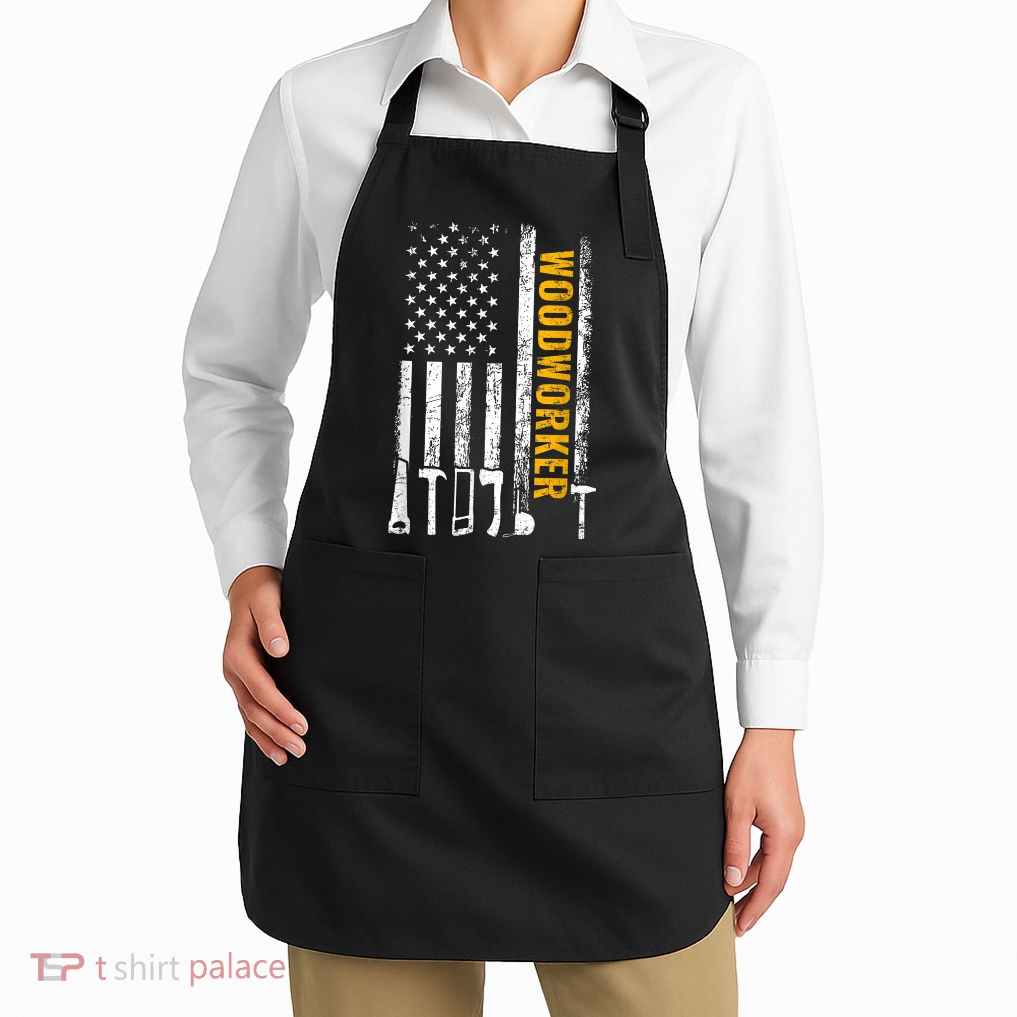 American Flag Woodworker Carpenter Funny Woodworking Apron
