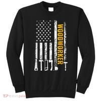 American Flag Woodworker Carpenter Funny Woodworking Sweatshirt thumb 0