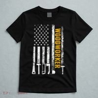 American Flag Woodworker Carpenter Funny Woodworking T-Shirt thumb 5