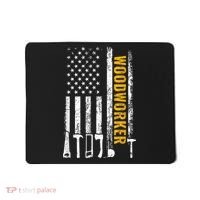 American Flag Woodworker Carpenter Funny Woodworking Mousepad thumb 0
