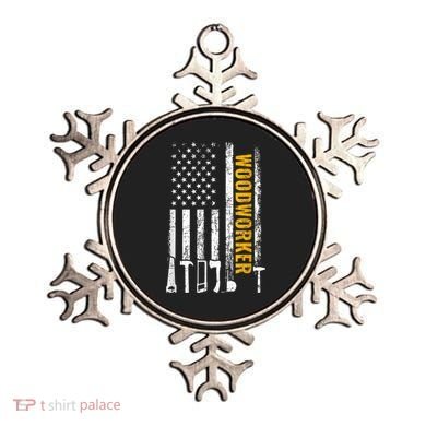 American Flag Woodworker Carpenter Funny Woodworking Ornament