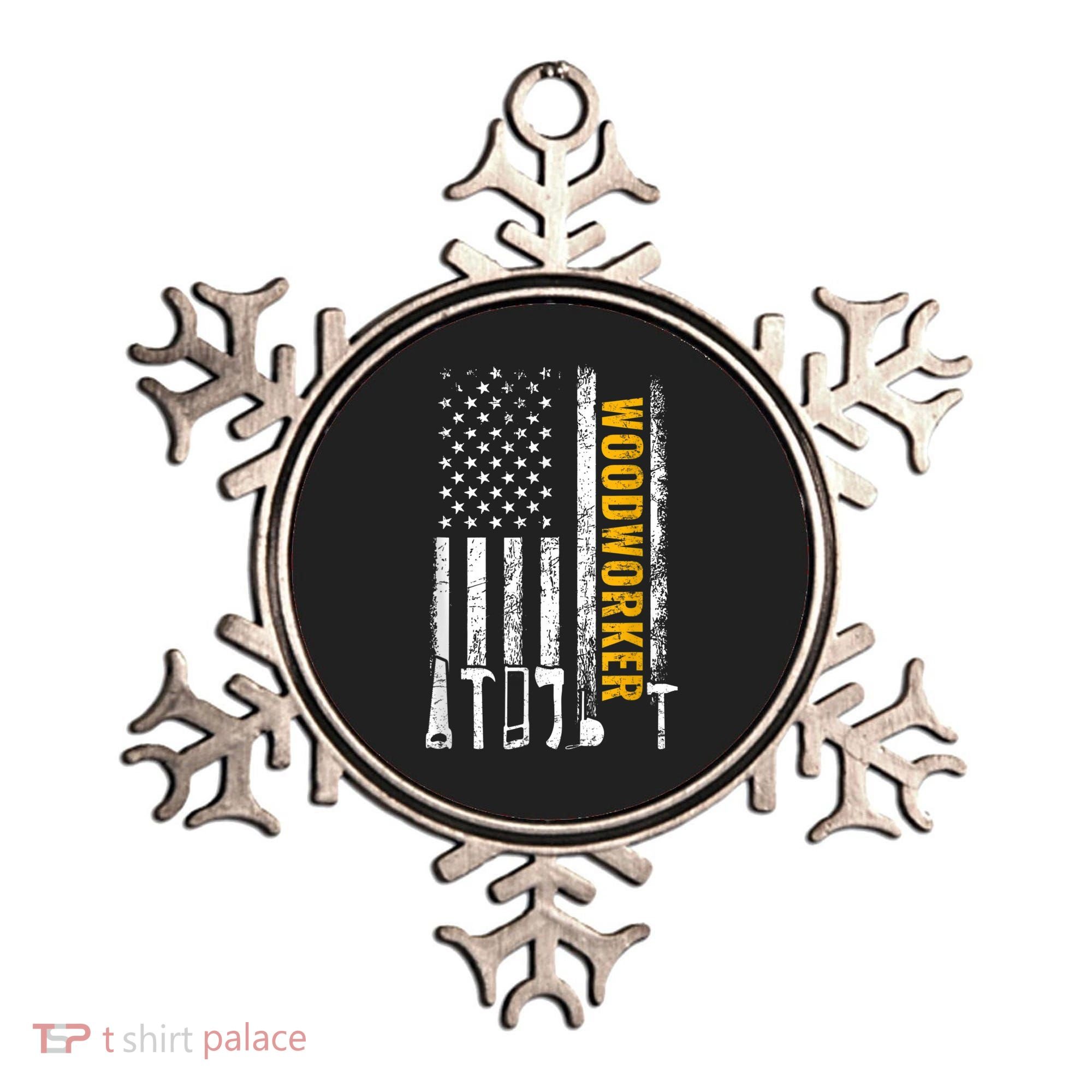 American Flag Woodworker Carpenter Funny Woodworking Ornament