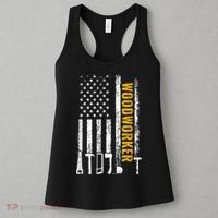American Flag Woodworker Carpenter Funny Woodworking Women's Tank Top thumb 3
