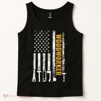 American Flag Woodworker Carpenter Funny Woodworking Tank Top thumb 2
