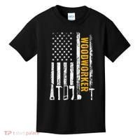 American Flag Woodworker Carpenter Funny Woodworking Kids T-Shirt thumb 0