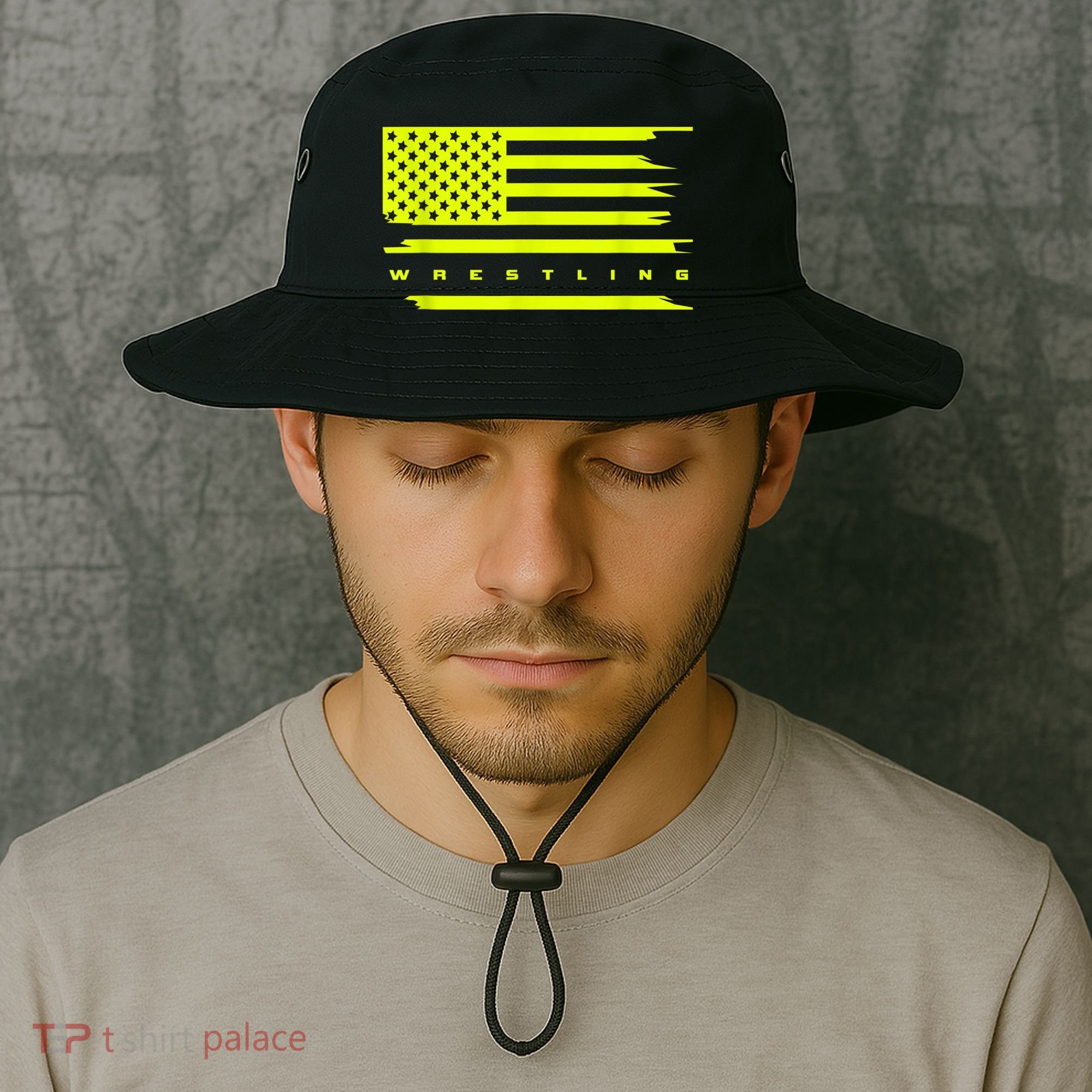 American Flag Wrestling Apparel Wrestling Bucket Hat