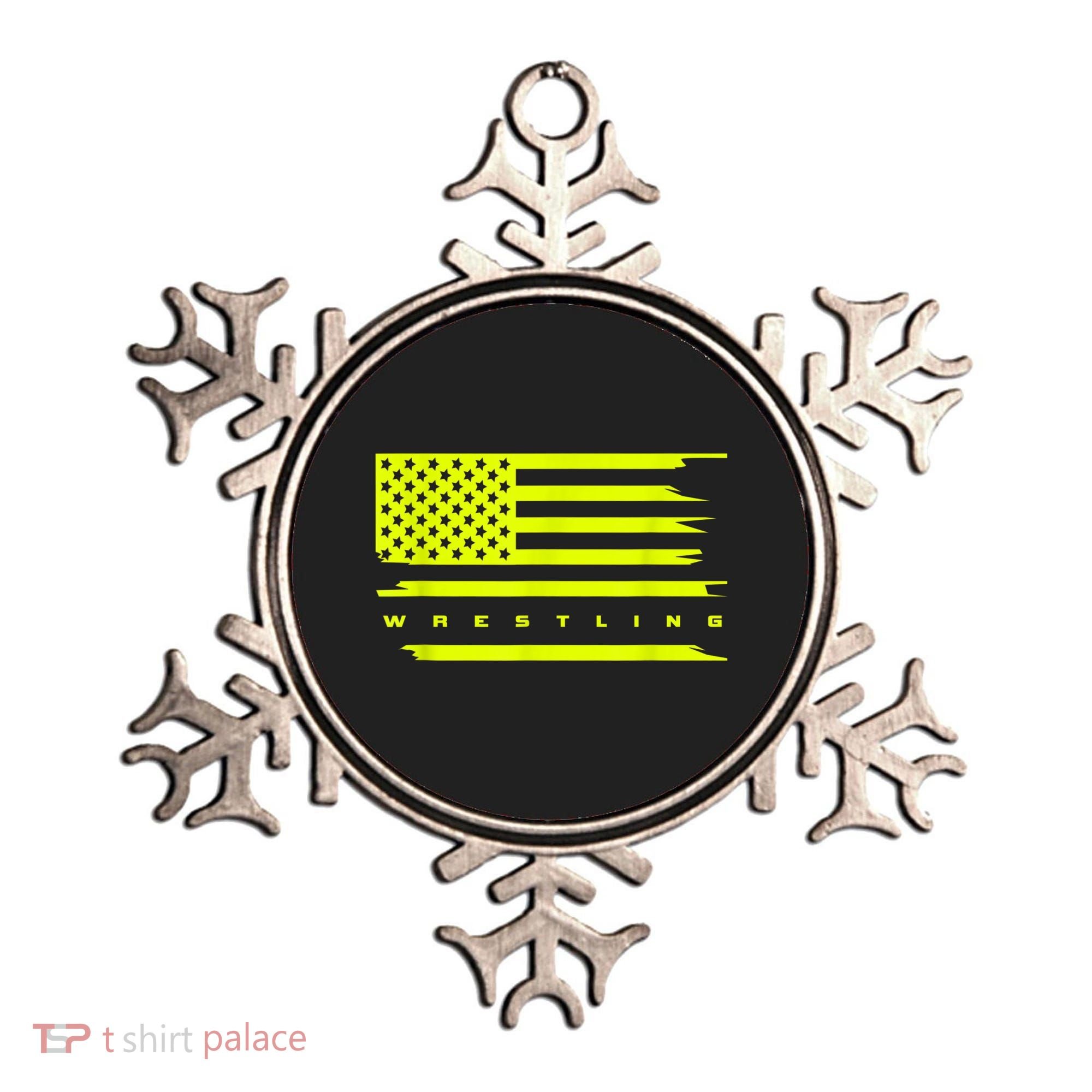 American Flag Wrestling Apparel Wrestling Ornament