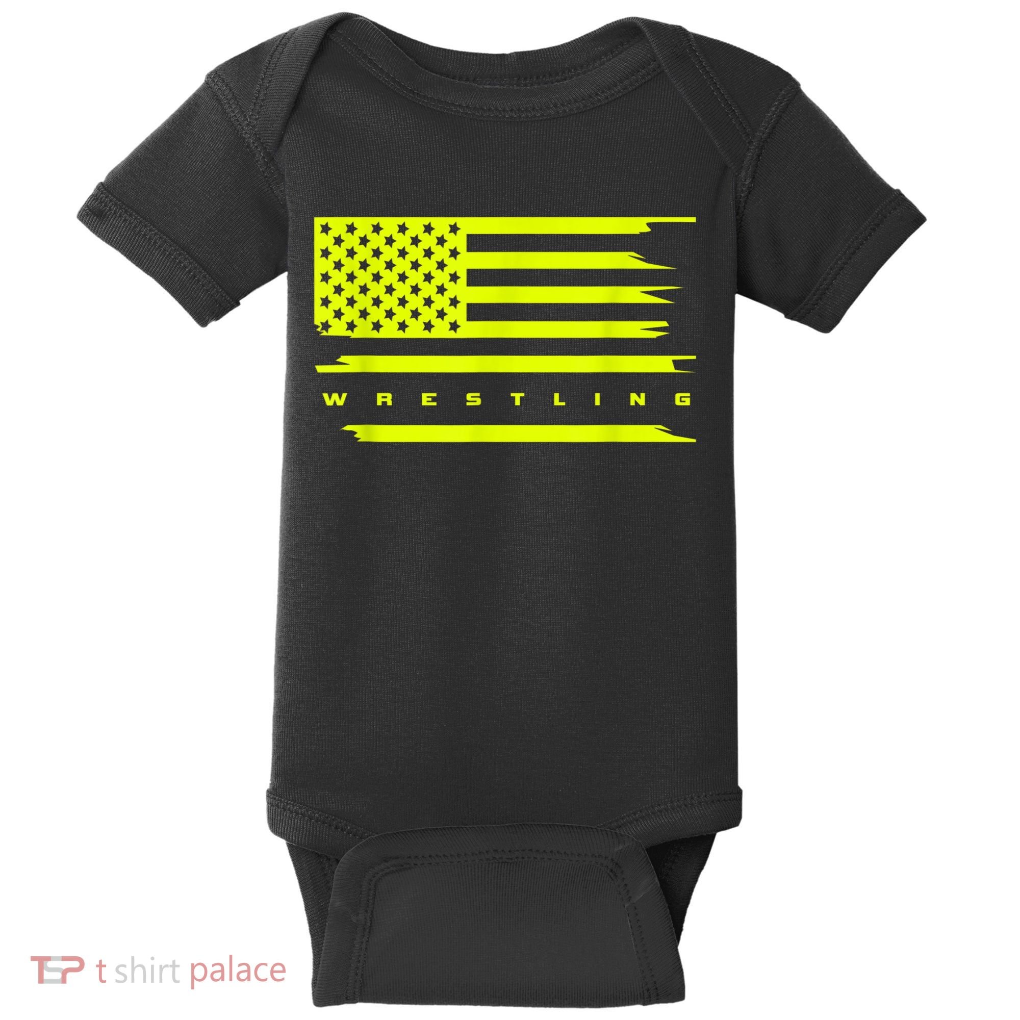 American Flag Wrestling Apparel Wrestling Baby Bodysuit