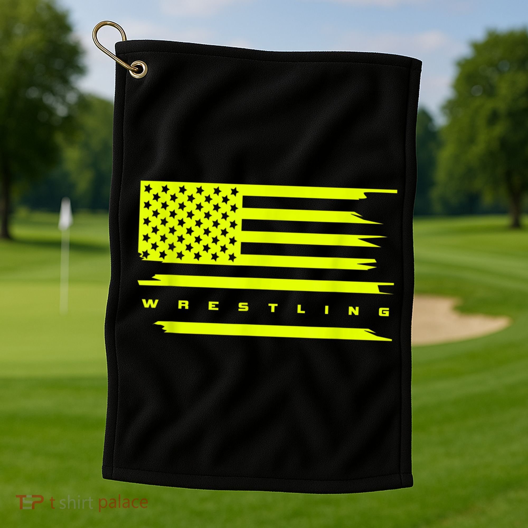 American Flag Wrestling Apparel Wrestling Golf Towel