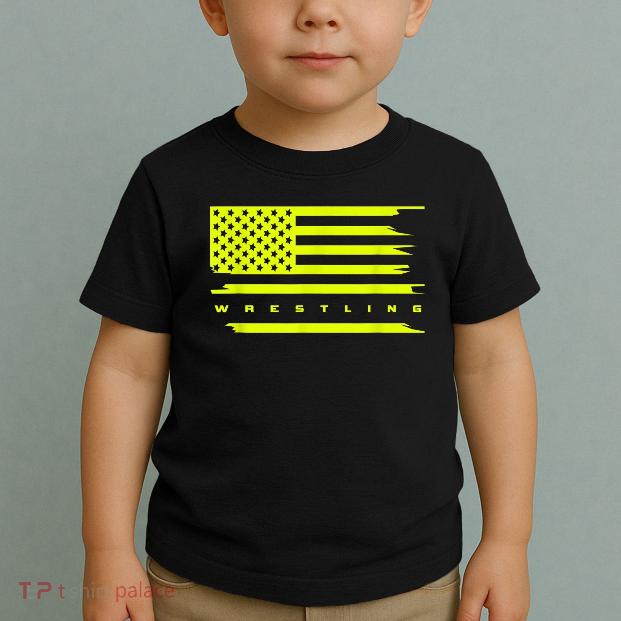 American Flag Wrestling Apparel Wrestling Toddler T-Shirt