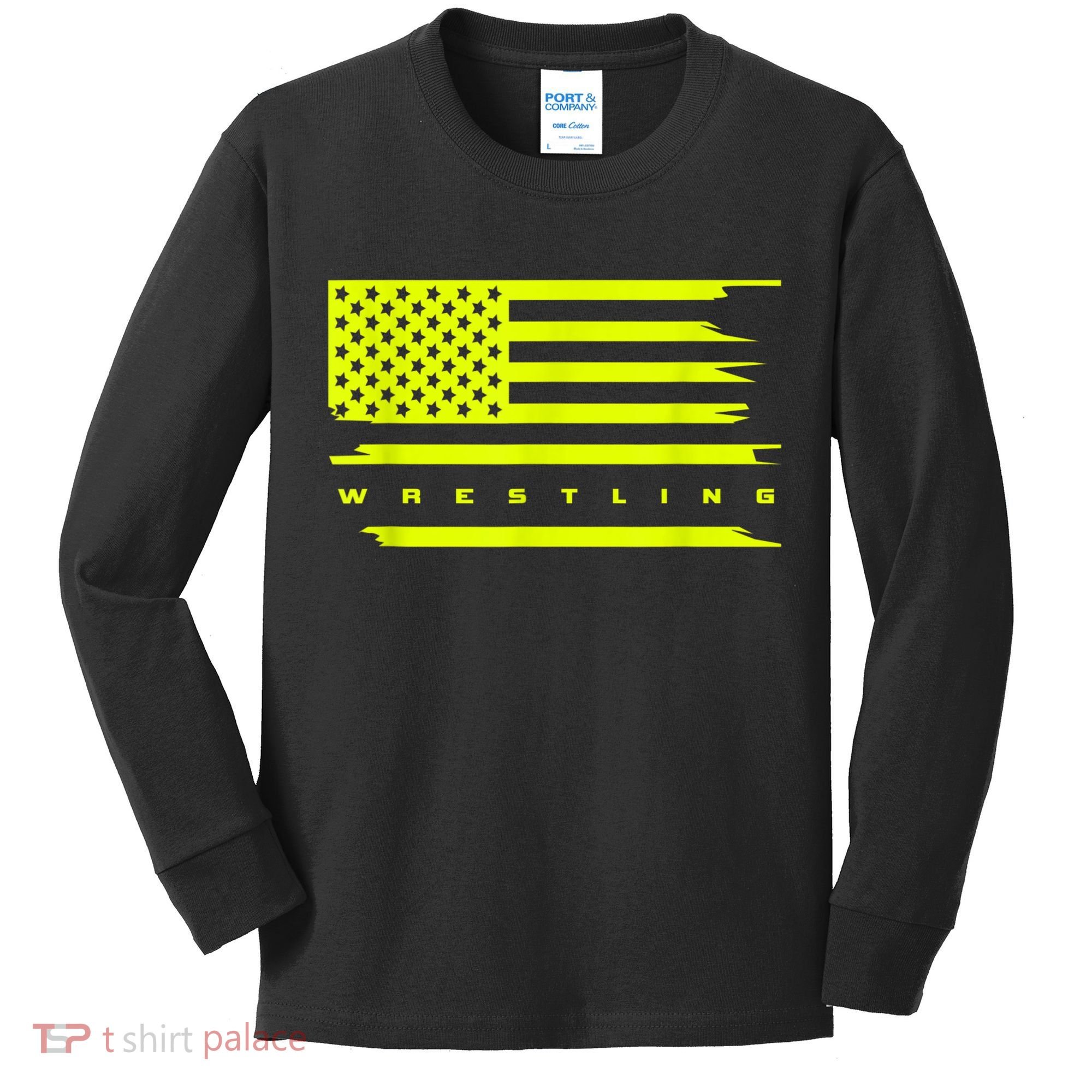 American Flag Wrestling Apparel Wrestling Kids Long Sleeve Shirt