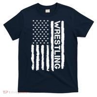 American Flag Wrestling Lovers Sport Fans T-Shirt thumb 0