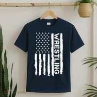 American Flag Wrestling Lovers Sport Fans T-Shirt thumb 2
