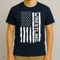 American Flag Wrestling Lovers Sport Fans T-Shirt thumb 3