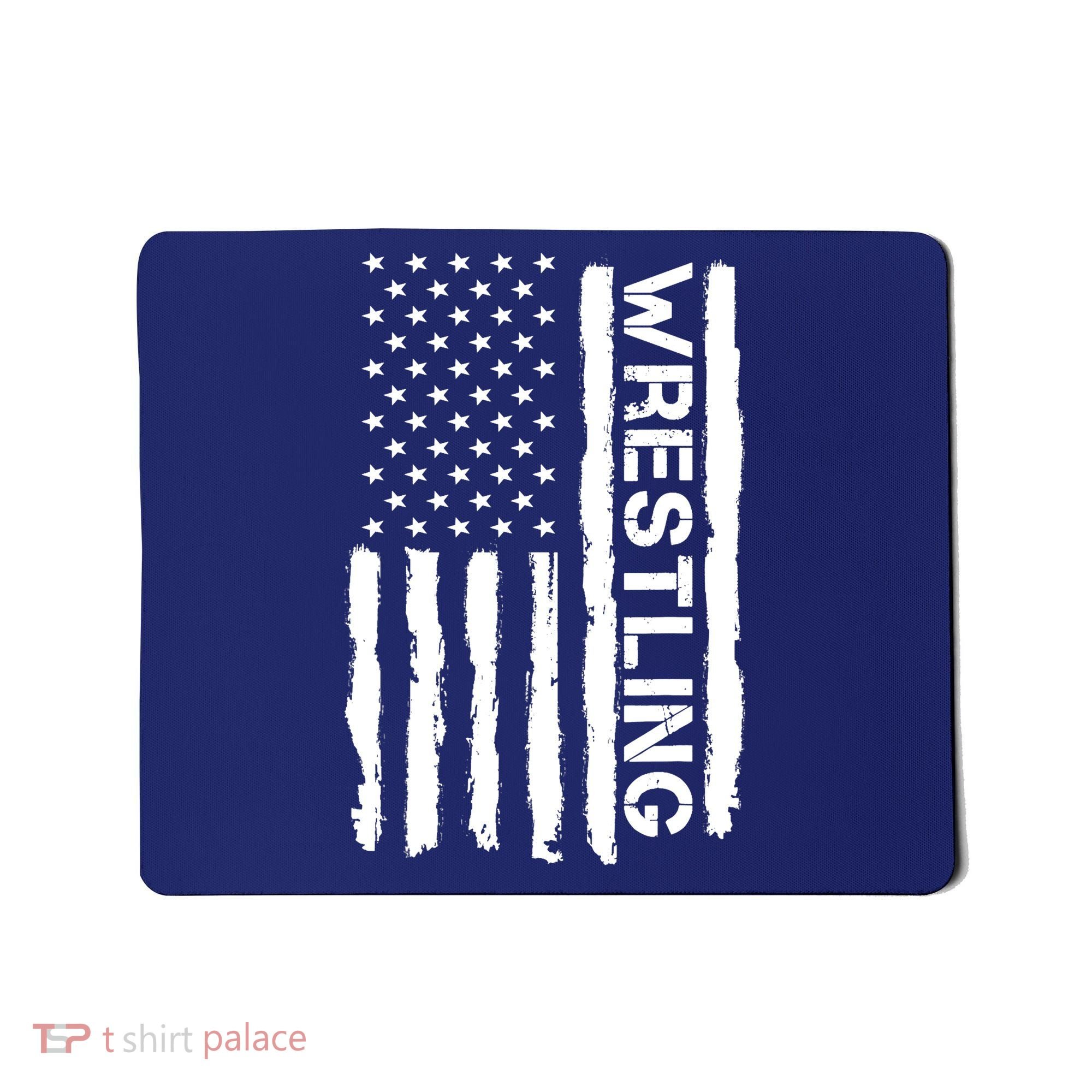 American Flag Wrestling Lovers Sport Fans Mousepad