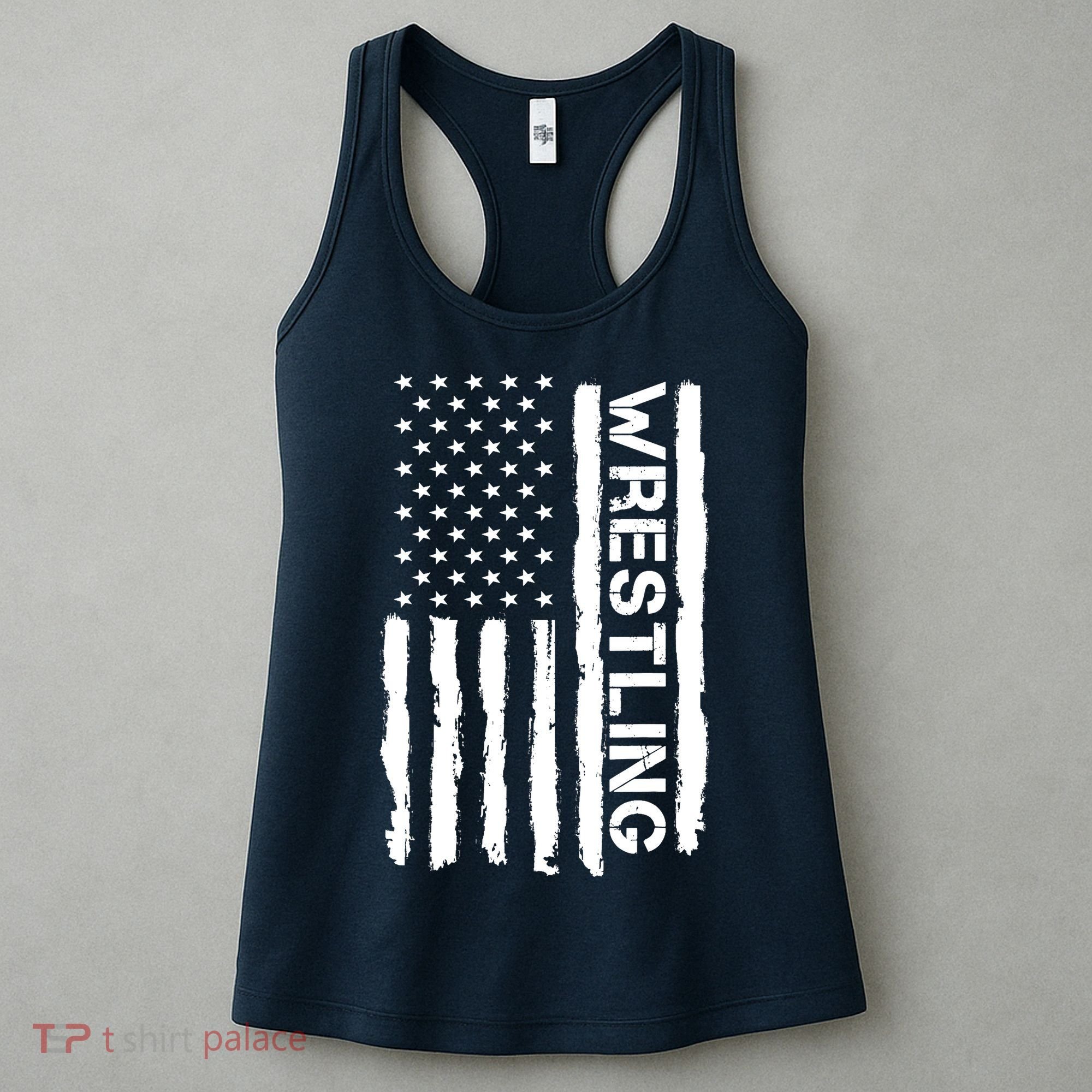 American Flag Wrestling Lovers Sport Fans Women's Tank Top