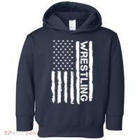 American Flag Wrestling Lovers Sport Fans Toddler Hoodie thumb 0
