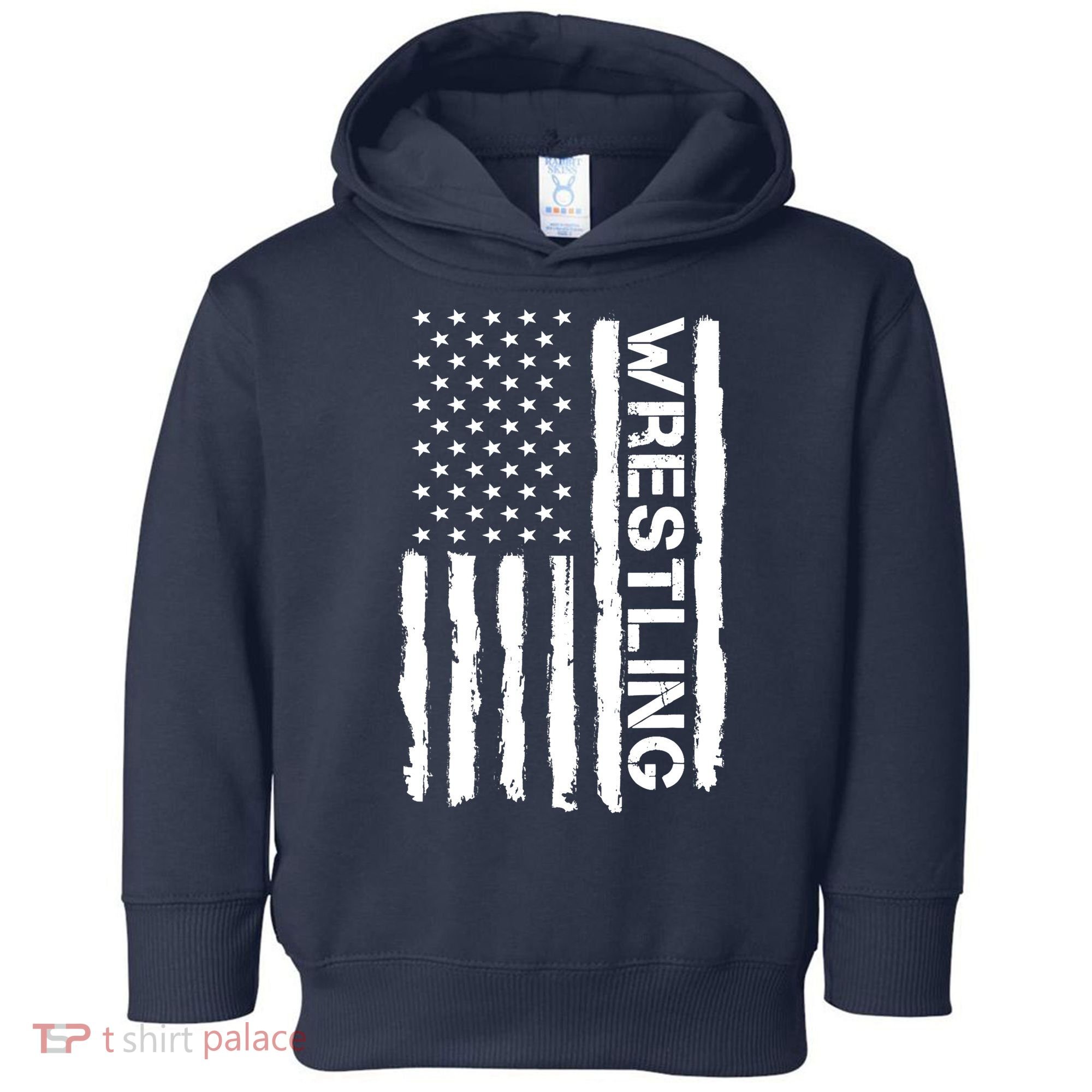 American Flag Wrestling Lovers Sport Fans Toddler Hoodie