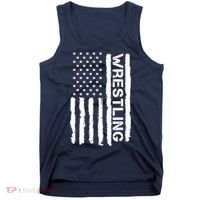 American Flag Wrestling Lovers Sport Fans Tank Top thumb 0