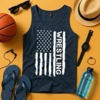 American Flag Wrestling Lovers Sport Fans Tank Top thumb 4