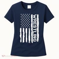 American Flag Wrestling Lovers Sport Fans Women's T-Shirt thumb 0