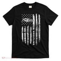 American Flag Wrestling Apparel  Vintage Wrestler Wrestling  T-Shirt thumb 0