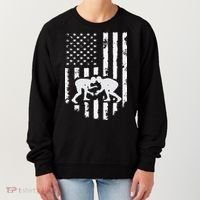 American Flag Wrestling Hoodie Distressed Wrestle Gift Tee Women's Sweatshirt thumb 0
