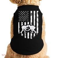 American Flag Wrestling Hoodie Distressed Wrestle Gift Tee Doggie Tank thumb 0