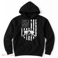 American Flag Wrestling Hoodie Distressed Wrestle Gift Tee Hoodie thumb 0