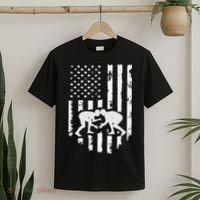 American Flag Wrestling Hoodie Distressed Wrestle Gift Tee T-Shirt thumb 2
