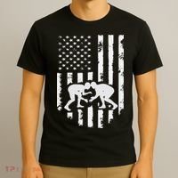 American Flag Wrestling Hoodie Distressed Wrestle Gift Tee T-Shirt thumb 3
