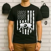 American Flag Wrestling Hoodie Distressed Wrestle Gift Tee T-Shirt thumb 6