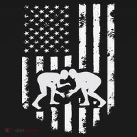American Flag Wrestling Hoodie Distressed Wrestle Gift Tee Ornament thumb 1