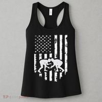 American Flag Wrestling Hoodie Distressed Wrestle Gift Tee Women's Tank Top thumb 3