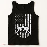 American Flag Wrestling Hoodie Distressed Wrestle Gift Tee Tank Top thumb 2