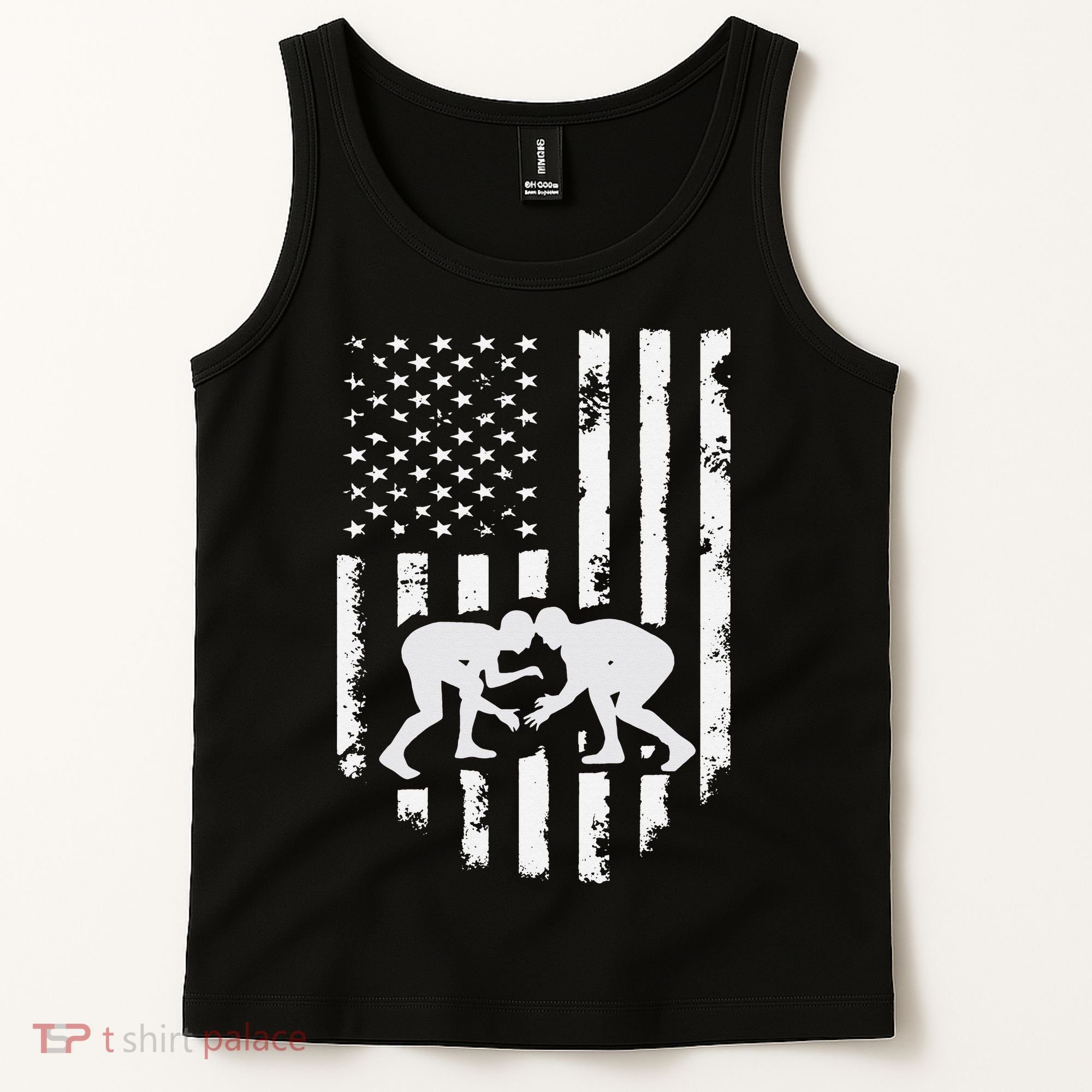 American Flag Wrestling Hoodie Distressed Wrestle Gift Tee Tank Top