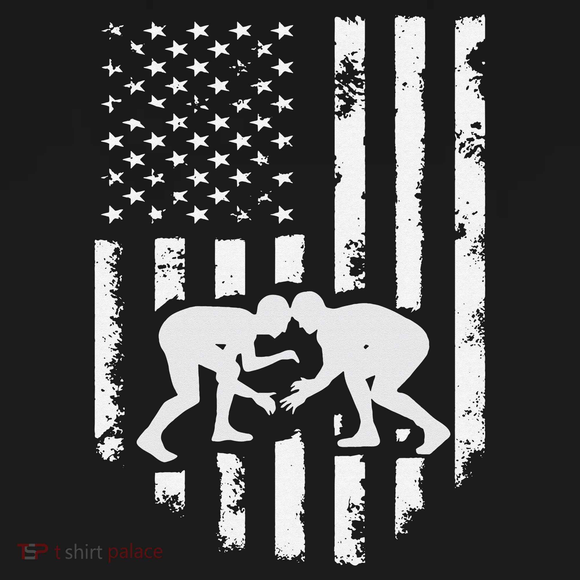 American Flag Wrestling Hoodie Distressed Wrestle Gift Tee Tank Top